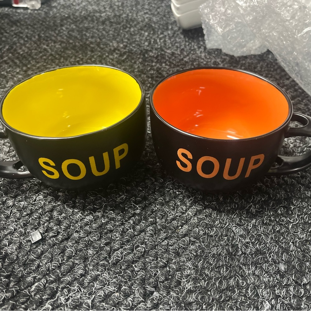 Soup bowls , pair